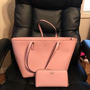 Authentic Pink Kate Spade Handbag w/ Wallet. Used